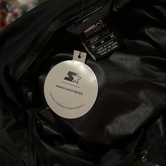 Starter Girls' Popover Packable Jacket Storm Star  1/4 Zip Black Hooded - Picture 15 of 16